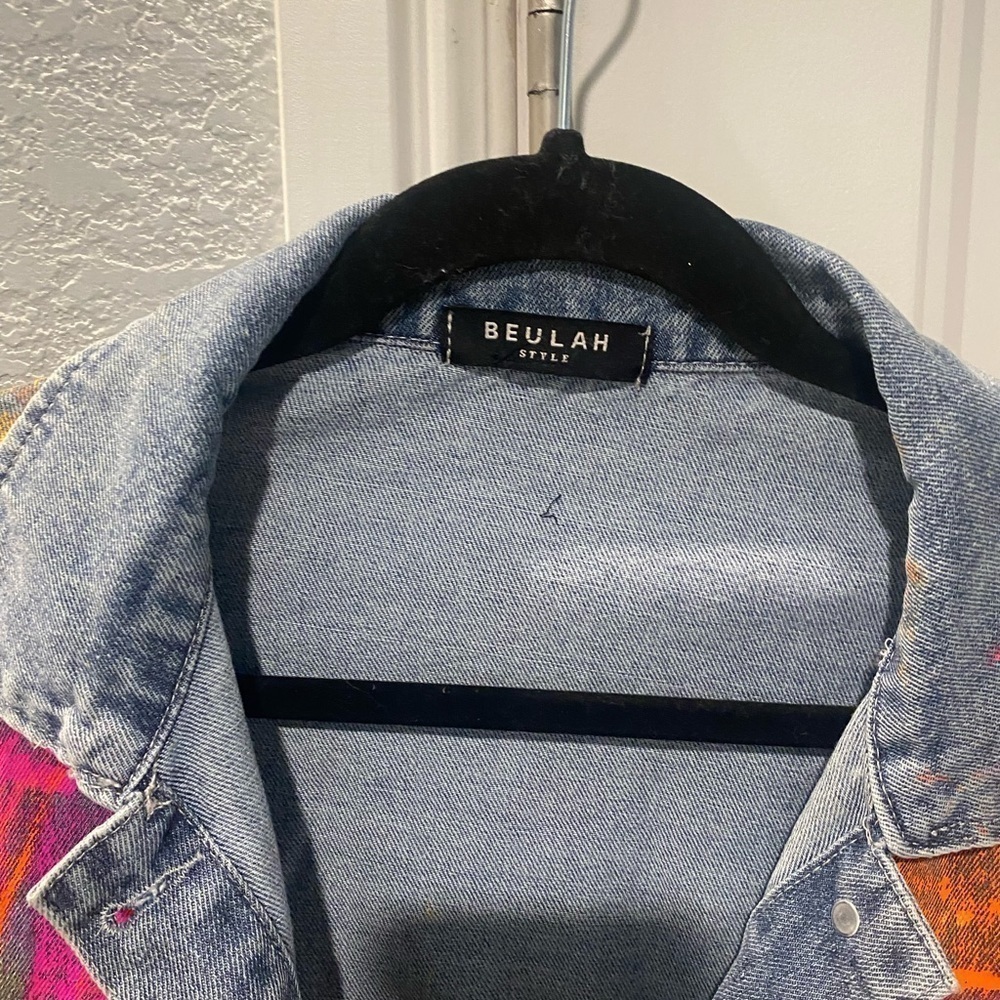 Beulah Custom Painted Pollock Oversized Denim Jean Jacket - Picture 5 of 8